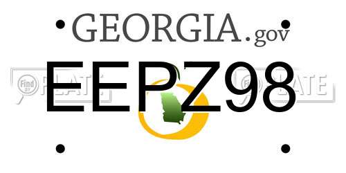EEPZ98 Georgia License Plate