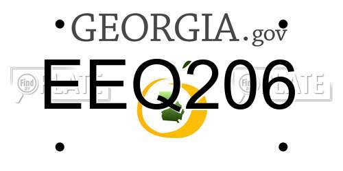 EEQ206 Georgia License Plate