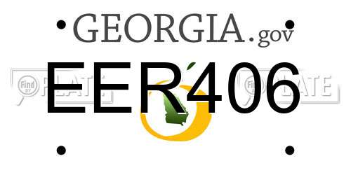 EER406 Georgia License Plate