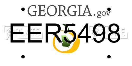 EER5498 Georgia License Plate