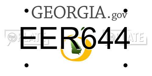 EER644 Georgia License Plate