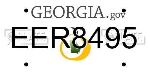 EER8495 Georgia License Plate