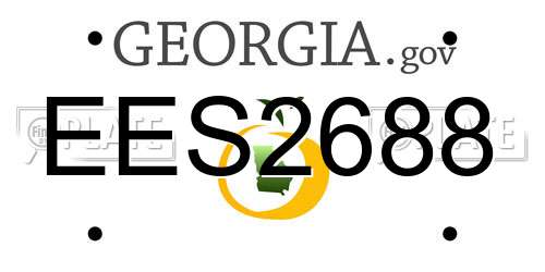 EES2688 Georgia License Plate