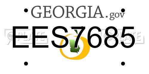 EES7685 Georgia License Plate