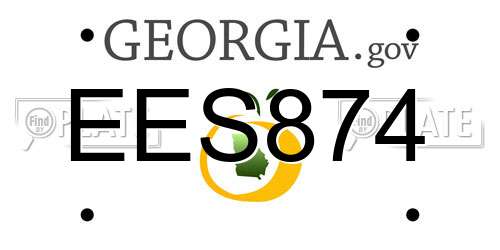 EES874 Georgia License Plate