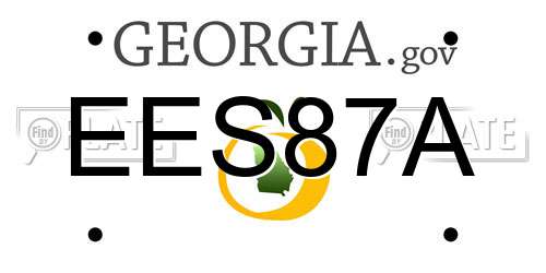 EES87A Georgia License Plate