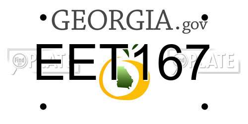 EET167 Georgia License Plate