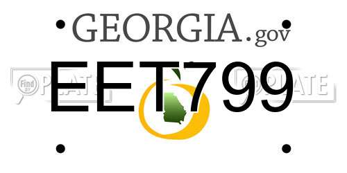 EET799 Georgia License Plate