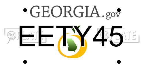 EETY45 Georgia License Plate