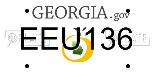 EEU136 Georgia License Plate