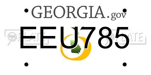 EEU785 Georgia License Plate