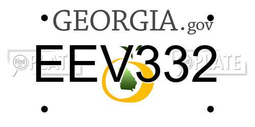EEV332 Georgia License Plate