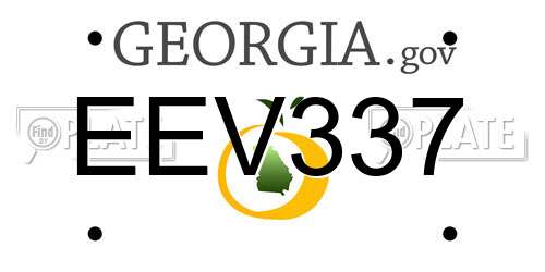 EEV337 Georgia License Plate