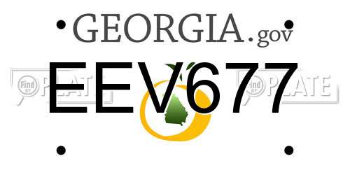 EEV677 Georgia License Plate