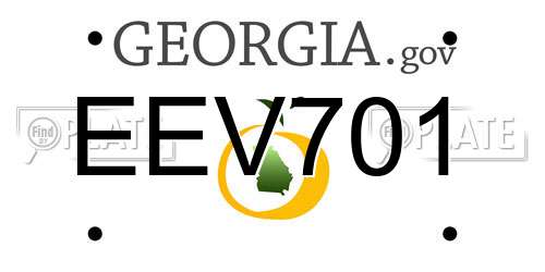 EEV701 Georgia License Plate