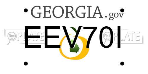 EEV70I Georgia License Plate