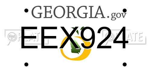 EEX924 Georgia License Plate