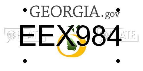 EEX984 Georgia License Plate