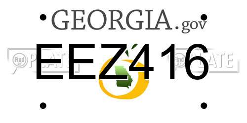 EEZ416 Georgia License Plate