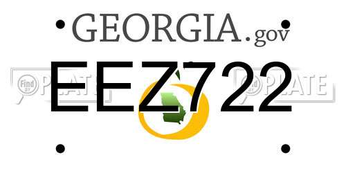 EEZ722 Georgia License Plate