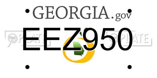 EEZ950 Georgia License Plate