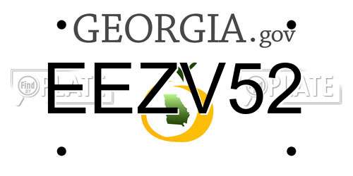 EEZV52 Georgia License Plate