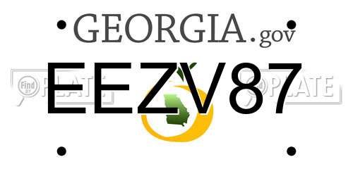 EEZV87 Georgia License Plate
