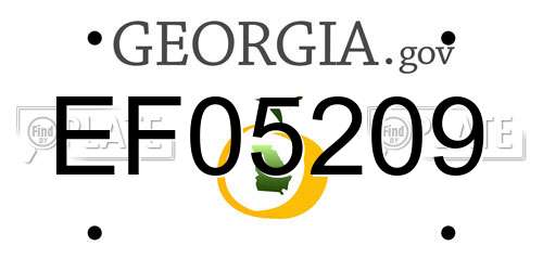 EF05209 Georgia License Plate