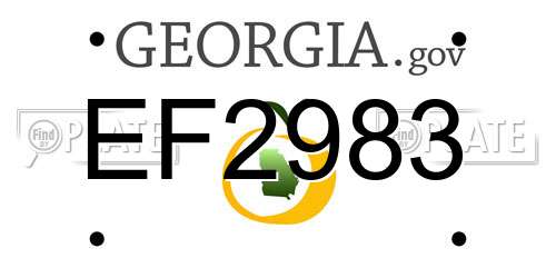 EF2983 Georgia License Plate