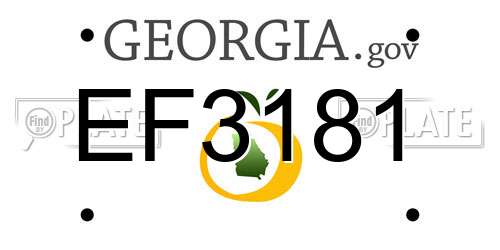 EF3181 Georgia License Plate