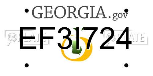 EF3I724 Georgia License Plate