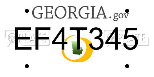 EF4T345 Georgia License Plate