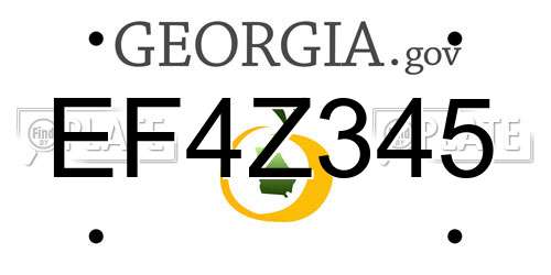EF4Z345 Georgia License Plate