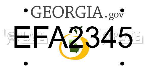 EFA2345 Georgia License Plate