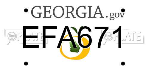 EFA671 Georgia License Plate
