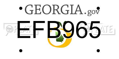 EFB965 Georgia License Plate