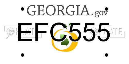 EFC555 Georgia License Plate