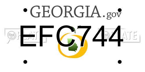 EFC744 Georgia License Plate