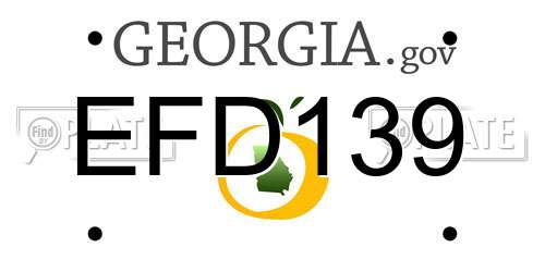 EFD139 Georgia License Plate