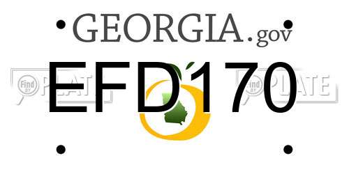 EFD170 Georgia License Plate