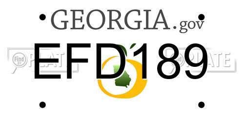 EFD189 Georgia License Plate