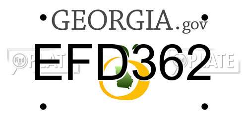 EFD362 Georgia License Plate