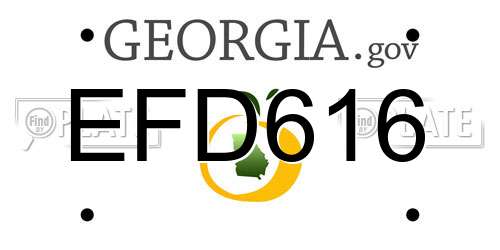 EFD616 Georgia License Plate