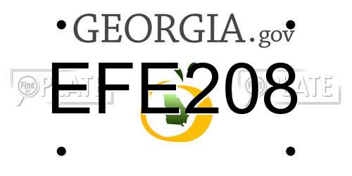 EFE208 Georgia License Plate