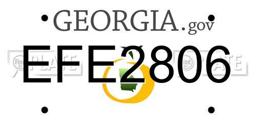 EFE2806 Georgia License Plate