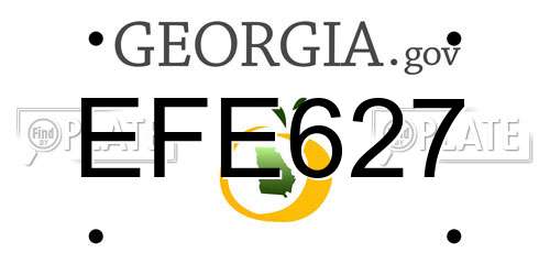 EFE627 Georgia License Plate