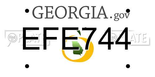EFE744 Georgia License Plate