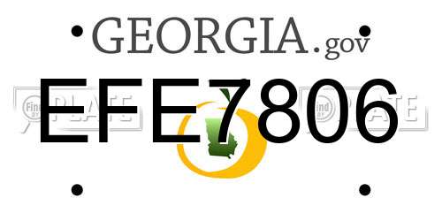 EFE7806 Georgia License Plate
