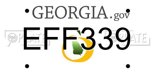 EFF339 Georgia License Plate