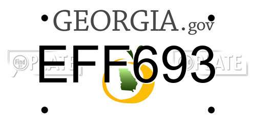 EFF693 Georgia License Plate